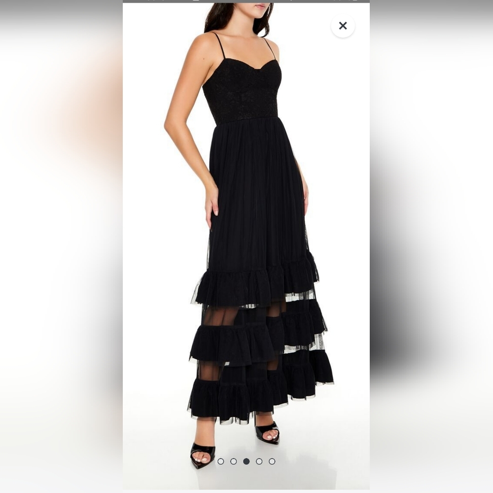 Tiered Jacquard Floral Maxi Dress Forever 21 NWT Size Small